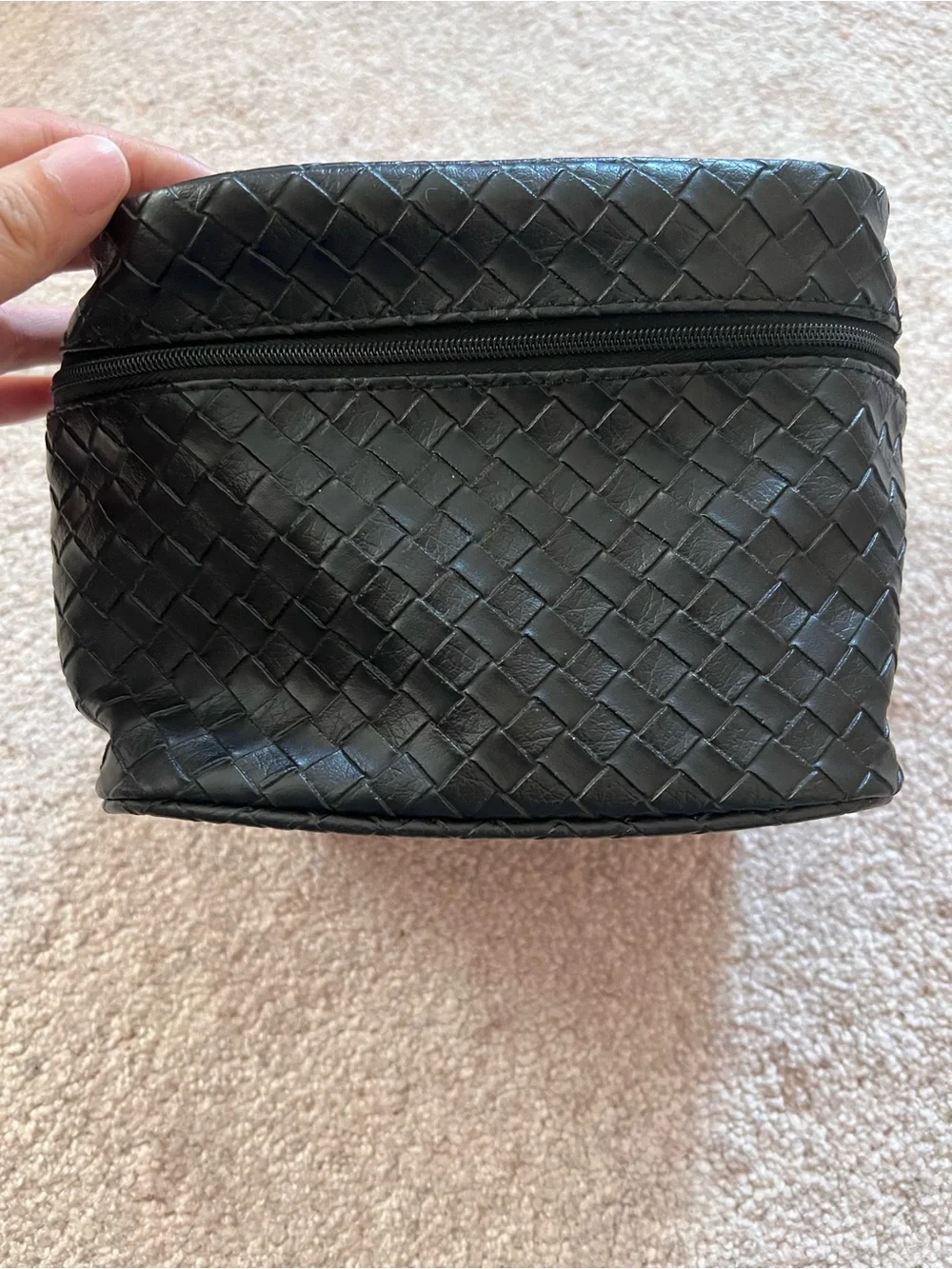 Black Woven Travel Toiletry Bag
